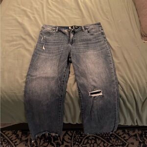 Kut from the Kloth Distressed Boyfriend Jeans in Blue